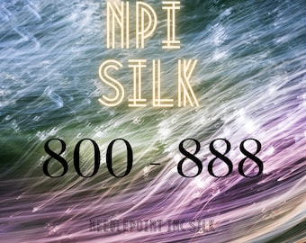 NPI 800 - 888, NPI Silk Floss, Silk Embroidery Thread, Silk Floss, Silk Skeins, Pure Chinese Silk, 5 meter Silk Skeins, Needlepoint Inc Silk