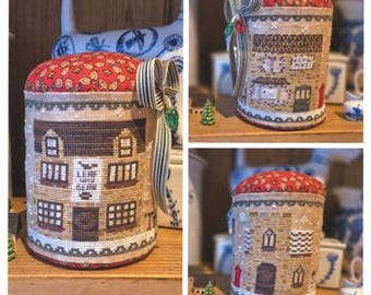 Counted Cross Stitch, Cotswold Christmas, Pin Drum, Country Rustic, Christmas Decor, Motifs, Wreath, Cosford Rise Stitchery, PATTERN ONLY