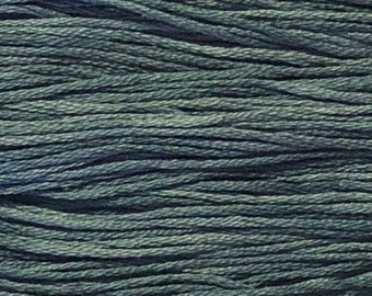 Weeks Dye Works, Blue Jeans, WDW-2107, 5 YARD Skein, Hand Dyed Cotton, Embroidery Floss, Counted Cross Stitch, Embroidery, Over Dyed Cotton