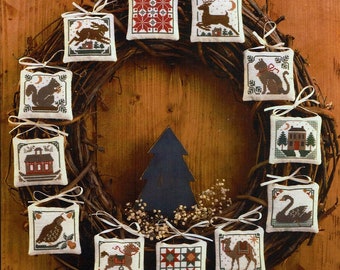 Counted Cross Stitch, Prairie Christmas, Ornaments, Partridge, Reindeer, Rocking Horse, Saltbox House, The Prairie Schooler,  PATTERN ONLY