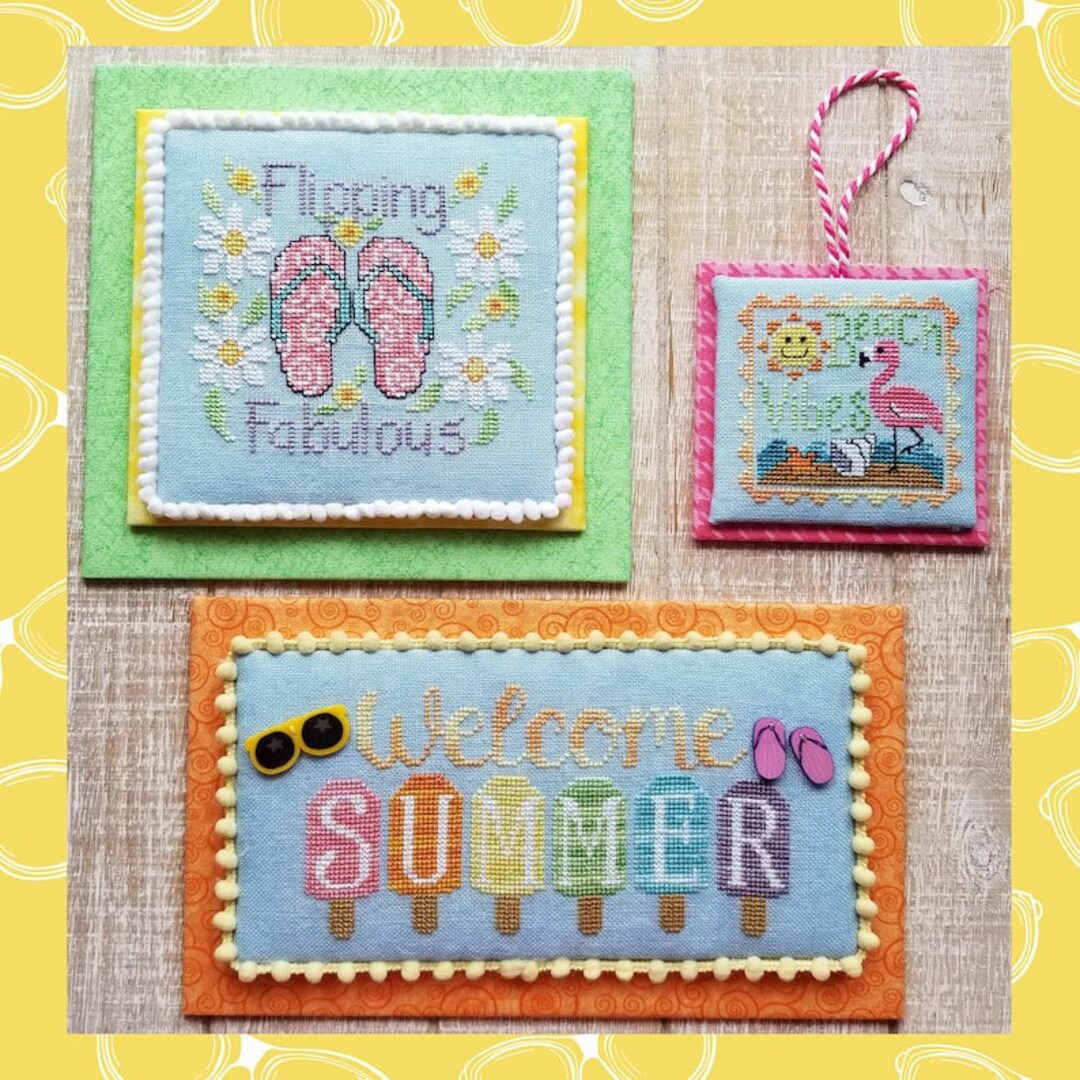 Counted Cross Stitch, Summer Vibes, Flip Flops, Flamingo, Summer Decor