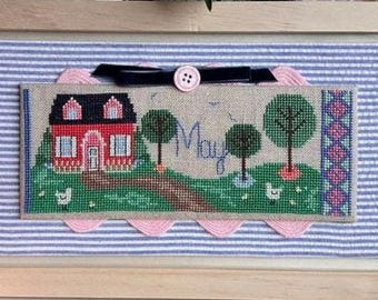 Counted Cross Stitch Pattern, The May House, My Father's House Collection, Hens, Chicks, Trees, Spring Decor, Luhu Stitches, PATTERN ONLY