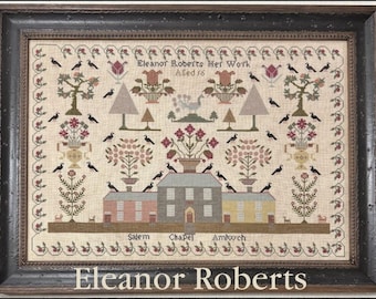 Counted Cross Stitch Pattern, Eleanor Roberts, Antique Reproduction, Tanya Brockmeyer, The Scarlett House, PATTERN ONLY
