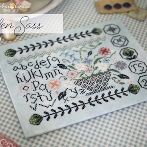 Counted Cross Stitch Pattern, Garden Sass, Alphabet, Cottage Sampler, Vintage Decor, October House Fiber Arts, PATTERN ONLY