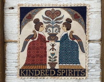 Counted Cross Stitch Pattern, Kindred Spirits, Folk Art, Friendship Sampler, Queen Bee, Teresa Kogut, PATTERN ONLY