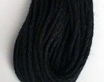 Valdani, 6 Strand Cotton Floss, 8112, Black Medium, Embroidery Floss, Variegated Floss, Hand Dyed Floss, Wool Applique, Punch Needle