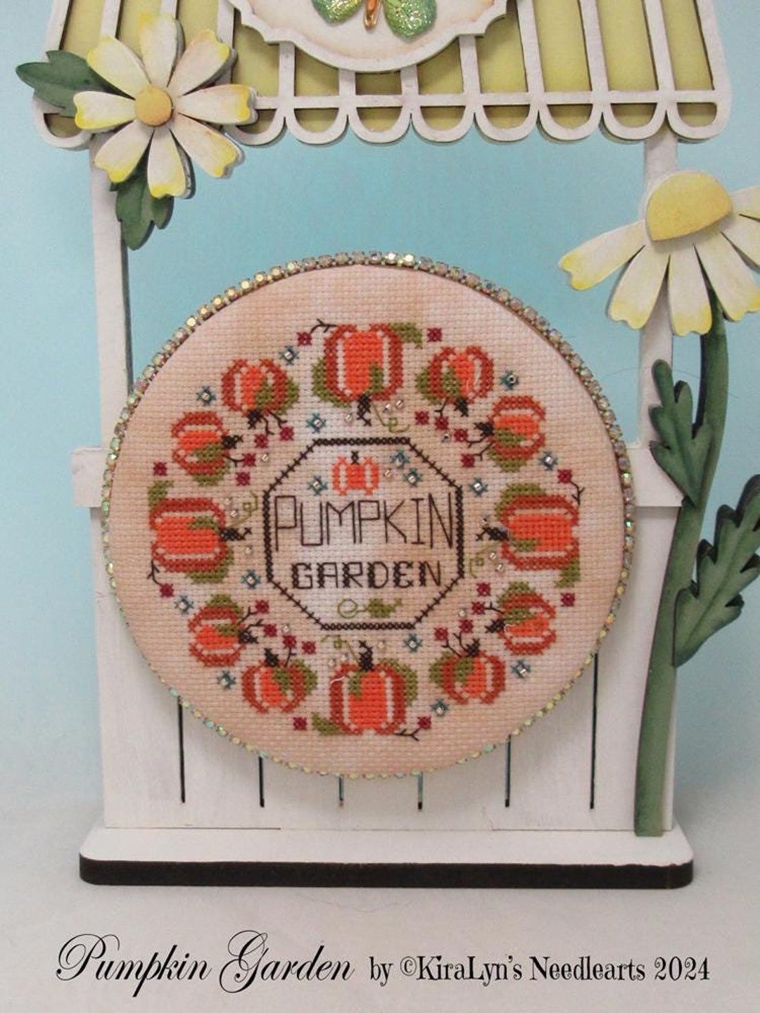 Counted Cross Stitch Pattern, Pumpkin Garden, Autumn Decor, in the ...