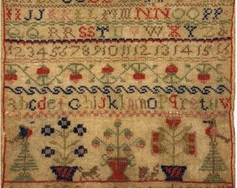 Cross Stitch Pattern, Ann Jefferson 1858, Antique Reproduction, Reproduction Sampler, Marking Sampler, Just Stitching Along, PATTERN ONLY