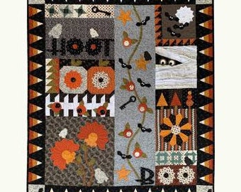 Quilt Pattern, Candy Corn Sampler, Applique Quilt, Fall Decor, Halloween Decor, Autumn Decor, Bats, Wall Hanging, Suzn Quilts, PATTERN ONLY