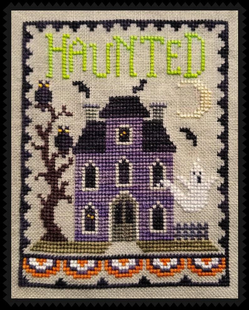 Counted Cross Stitch Pattern Haunted House Trio Halloween | Etsy