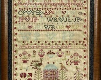 Counted Cross Stitch Pattern, Jane Penny 1834, Reproduction Sampler, Antique Reproduction, Cardan Antiques and Needlework, PATTERN ONLY