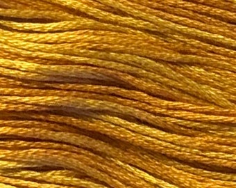 Weeks Dye Works, Amber, WDW-1224, 5 YARD Skein, Hand Dyed Cotton, Embroidery Floss, Counted Cross Stitch, Embroidery, Punch Needle