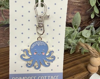 Octopus Charm, Octopus Zipper Pull, Scissor Fob, Zipper Pull, Project Bag Accessory, Riley Blake Designs