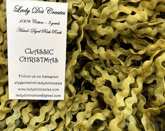 Rick Rack Trim, Classic Christmas, Lady Dot Creates, Hand Dyed Rick Rack, Cotton Rick Rack Trim, Trim, Sewing Accessory, Sewing Trim