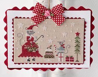 Counted Cross Stitch Pattern, Souris Noel, Christmas Mouse, Snowflakes, Stars, Christmas Decor, Collection Tralala, TraLaLa PATTERN ONLY