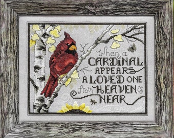 Counted Cross Stitch Pattern, Sign From Heaven, Cardinal, Inspirational, Winter Decor, Stoney Creek, PATTERN ONLY