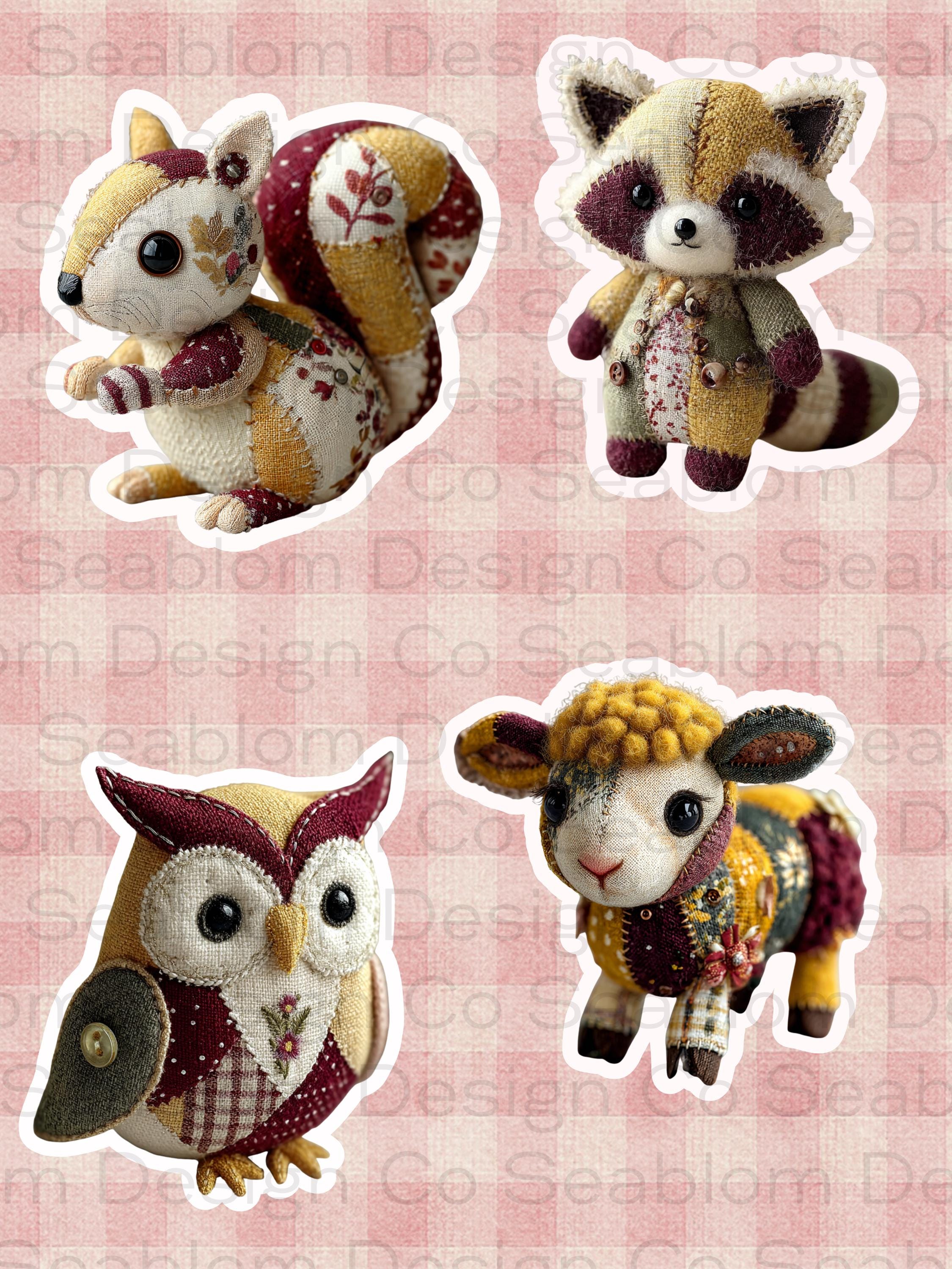 Patchwork Animal Patterns Quilted Animal Clipart Bundle, Fussy Cut PDF Printable, Patchwork ...