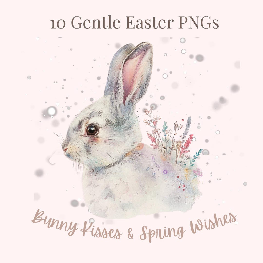 Watercolor Easter PNG Bundle | 10 Gentle Spring Designs | Bunny Egg ...