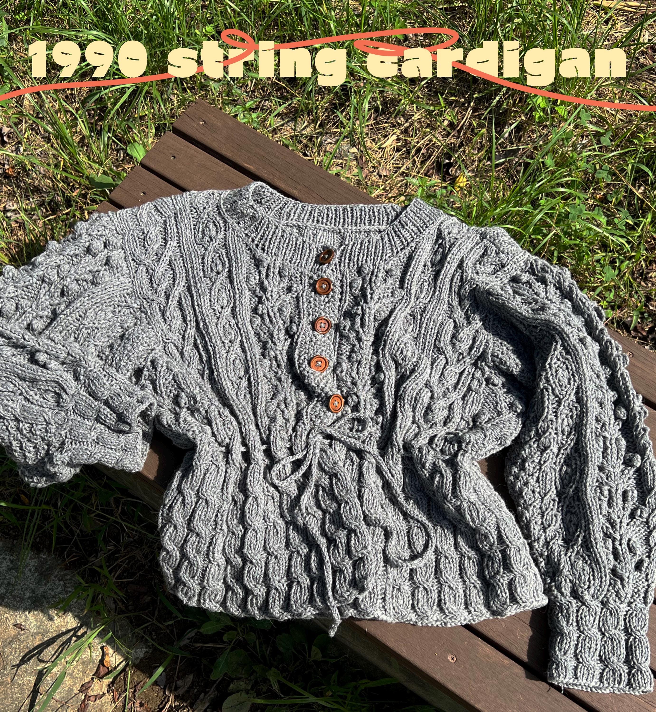 1990 String Cardigan (PDF Pattern for Knitting) - Etsy