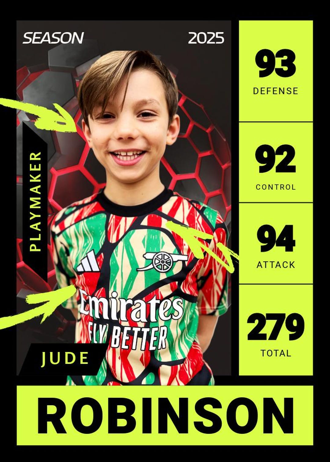 Custom Sports Trading Card Template for Kids (soccer) Etsy