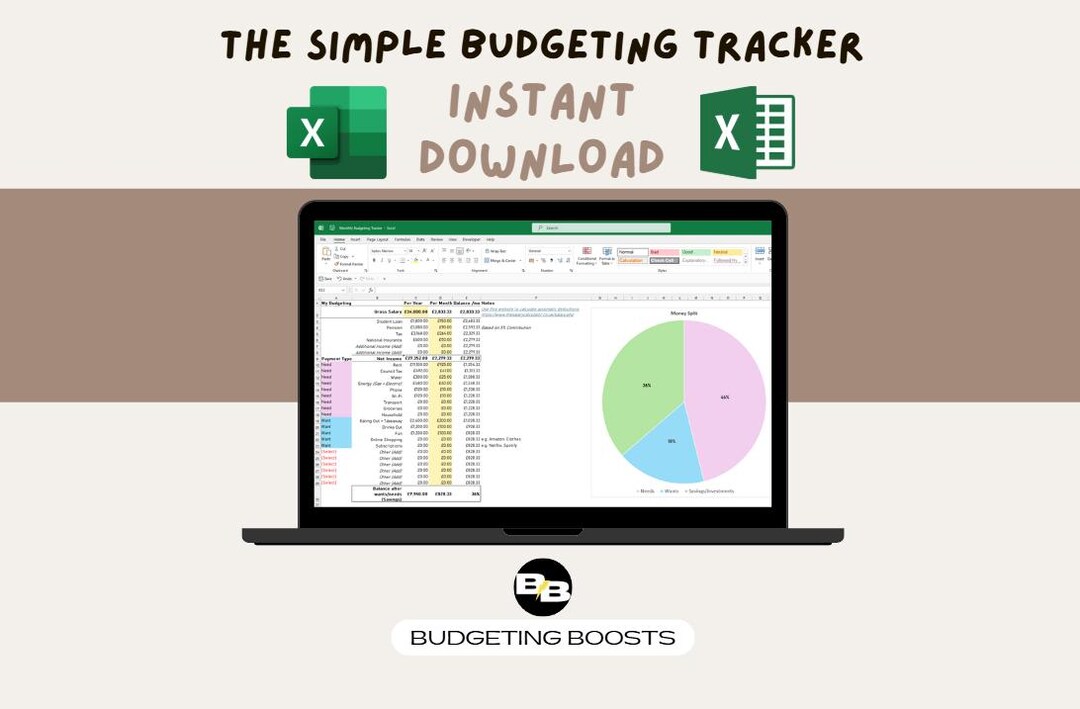 The Simple Budgeting Tracker Excel Version| Budget | Personal | Planner ...