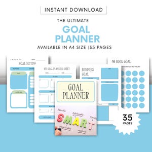 Goal Planner - Daily, Weekly, & Monthly Goal Setting, Habit Tracker, Vision Board, Reflection Pages - Stay Focused  Achieve Your Dreams!