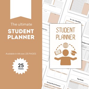 Planificador estudiantil: organizador académico con horario de clases, seguimiento de tareas, definición de objetivos y diseños semanales y mensuales.