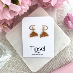 18K Gold Plated Croissant Earrings: Whimsical Foodie Jewelry