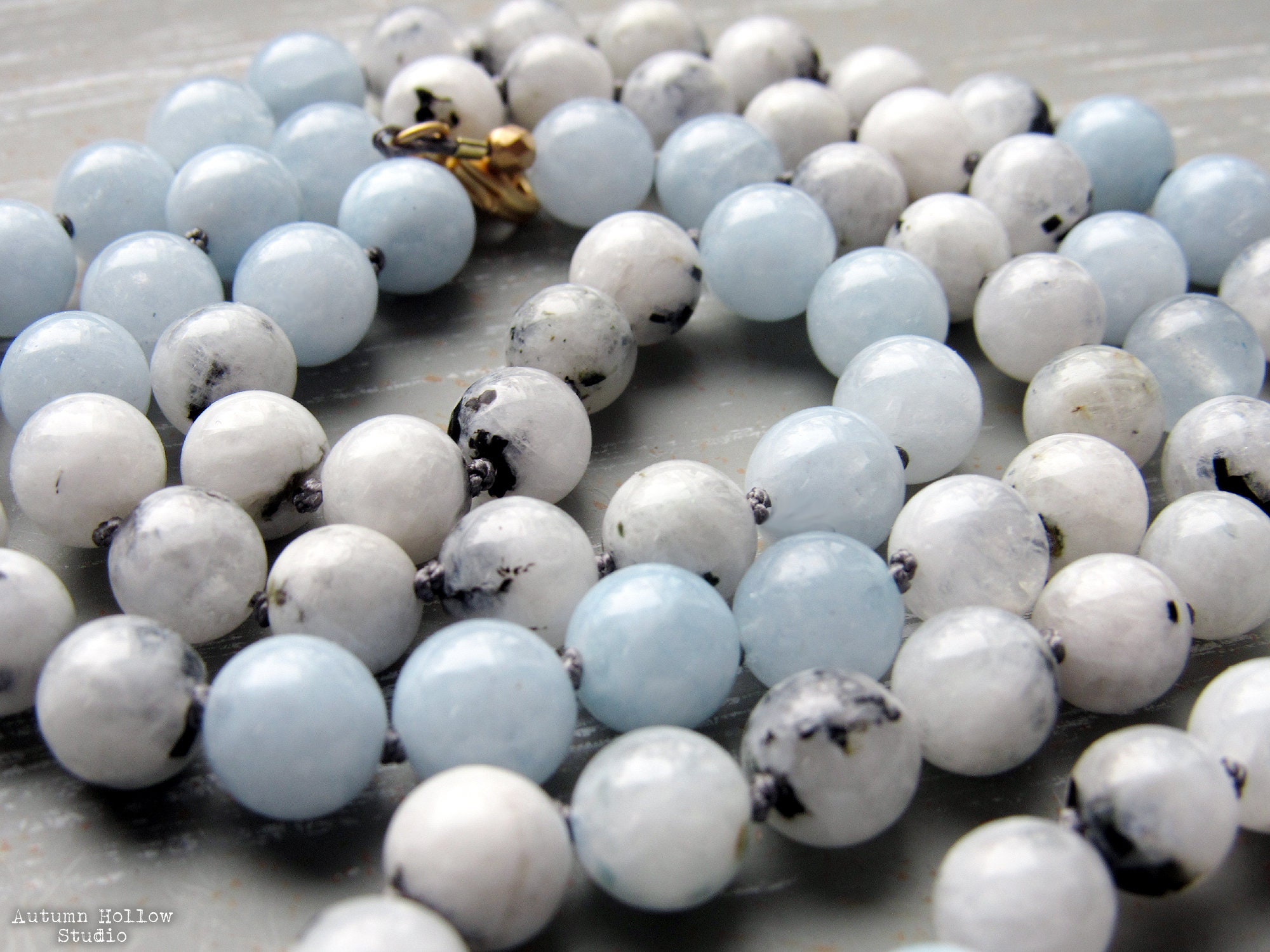 Lunar Flow Healing Aquamarine and Rainbow Moonstone High Etsy