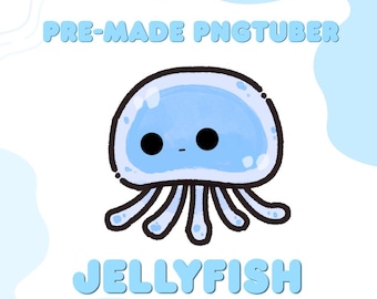PNGTuber - Blue Jellyfish | Premade PNGTuber for Streaming, Twitch, Youtube and Discord