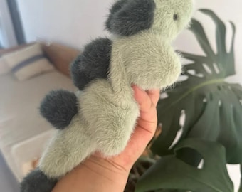 Handmade Macaron Plush Dinosaur – Soft Weighted Dinosaur Charm