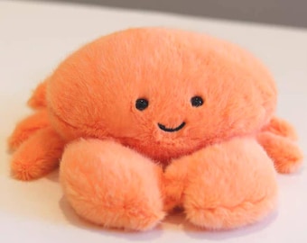 Orange Crab Plushie: Soft Stuffed Animal Toy - 14cm