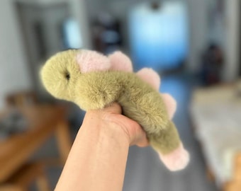 Handmade Macaron Plush Dinosaur – Soft Weighted Dinosaur Charm 27cm