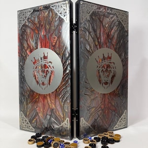 Luxus Backgammon Set - Handgefertigtes Holz, Metall & Epoxidharz Brettspiel Geschenk