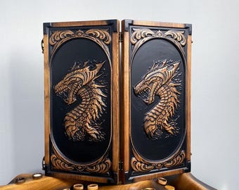 Backgammon gemaakt van hout "Dragon"