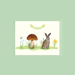 Postkarte Grusskarte Osternkarte Frühling Ostern Motiv Hase Karte Kinder
