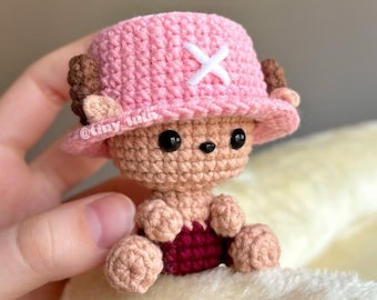 Chopper häkeln Plüsch, ein Stück gehäkelte Puppe, Anime Amigurumi Plüsch, süßes handgemachtes Chopper Spielzeug, Anime Geschenk