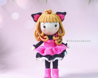 Cardcaptor Sakura Häkelpuppe, Manga Sailor häkeln Amigurumi, gehäkelte Sakura Miau, gefüllte Puppe, Amigurumi Mädchen, gehäkelte Amigurumi-Puppe
