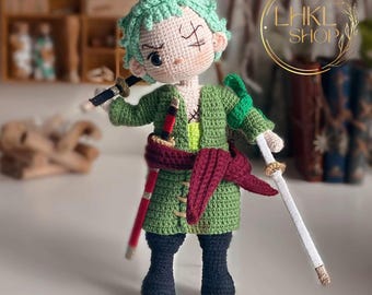 Pirat häkeln, Anime Charakter Amigurumi, Strohhut häkeln, Anime häkeln, Amigurumi häkeln, Pirat Swordsman häkeln, Manga häkeln
