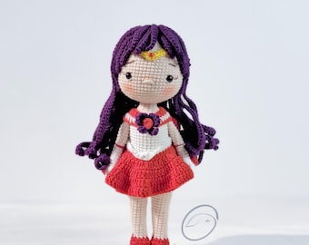 Manga Sailor Amigurumi Häkelpuppe, Amigurumi Sailor Puppe, gehäkelte gefüllte Puppe, handgemachte Puppe, gehäkelte Anime Sailor Puppe, Geschenk für Kind
