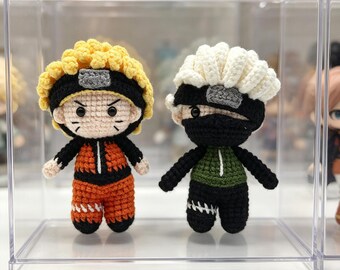 Handgemachte gehäkelte Ninja Puppe | Anime inspiriert Amigurumi | Kawaii Schreibtisch Dekor | Geschenk für Anime Liebhaber