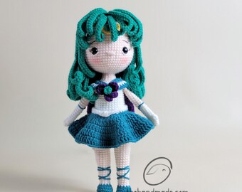 Manga Sailor Häkelpuppe, Amigurumi Sailor Puppe, gehäkelte gefüllte Puppe, handgemachte Puppe, gehäkelte Anime Sailor Moon, Geschenk für Kind