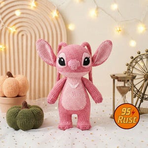 Stitch and Lilo Crochet Doll Set, Disney Movie Amigurumi Figures, Stuffed Alien Plush Toy, Unique Amigurumi Gift, Soft Crochet Plush image 4