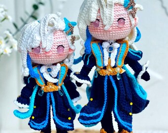 Neuvillette gehäkelte Puppe, Genshin Auswirkungen, Monsieur Neuvillette, benutzerdefinierte Genshin Puppe, Ostergeschenk, Muttertagsgeschenk