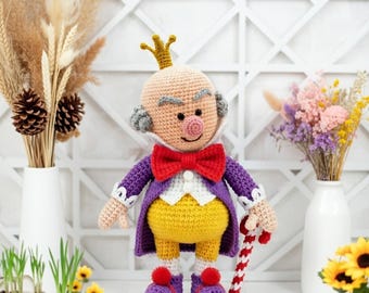 Handmade King Candy Crochet Doll, Wreck It Ralph Amigurumi Plush Toy