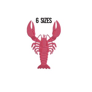 Cute Lobster Embroidery Design - Lobster Silhouette Embroidery Design - Beach Animals Embroidery Machine Embroidery Design Files - 6 Sizes