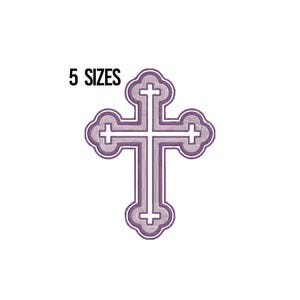 Christian Cross Embroidery Design: Machine Embroidery Files, 5 Sizes