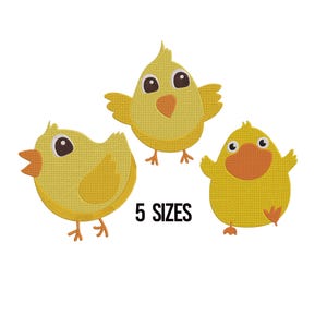 Joli petit poussin, motif de broderie mignon petit poulet, fichiers de broderie Machine animaux de la ferme, 5 tailles