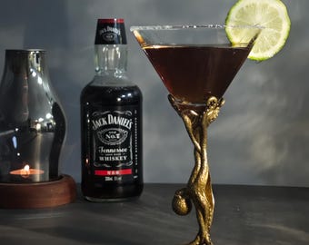 Vaso alto de bronce para cóctel, vaso mezclador.