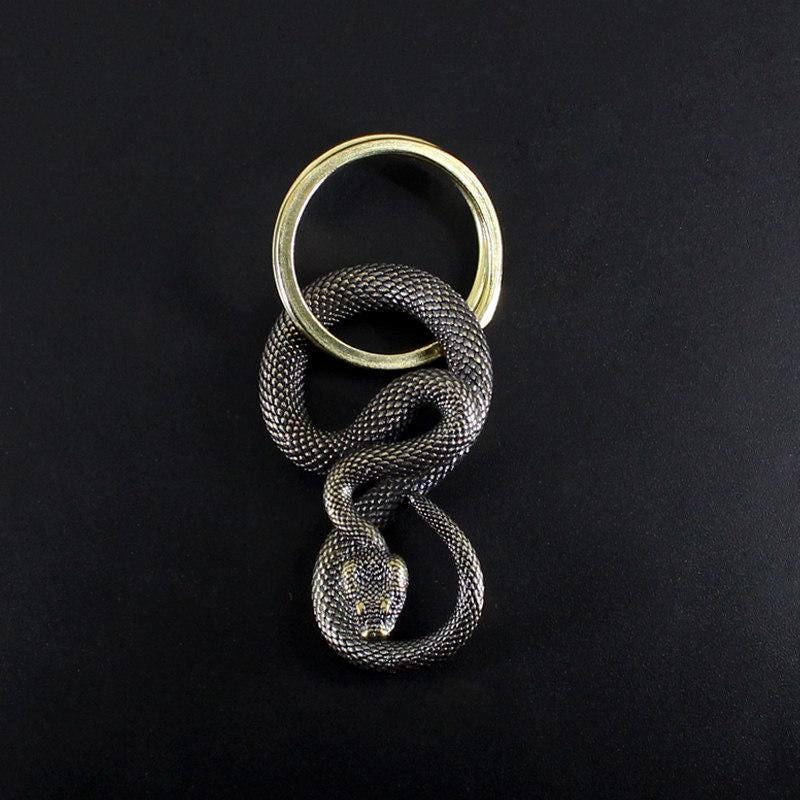 Key Rack In Snake Shape Original Retro Brass Snake-shaped Keychain Car Key Hanger - Etsy